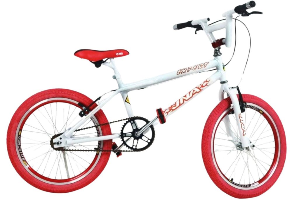 Bicicleta Aro 20 Bmx Cross Freestyle Aero Branco com vermelho